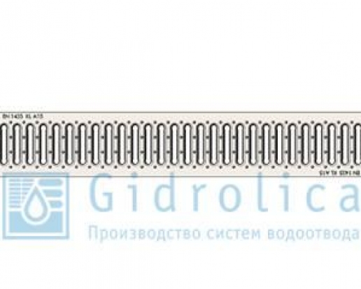 Решетка водоприемная Gidrolica Standart РВ -10.13,6.100 - штампованная стальная оцинкованная, кл. А15